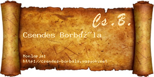 Csendes Borbála névjegykártya